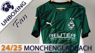 Borussia Monchengladbach Away Jersey 2425 GmKits5 Fan Version Unboxing Review [upl. by Analah]