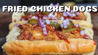 FRIED CHICKEN TENDER DOGS  NEW YORK CITY RECIPE by BLUE RIBBON CHICKEN  0815BBQ  International [upl. by Ahsietal]