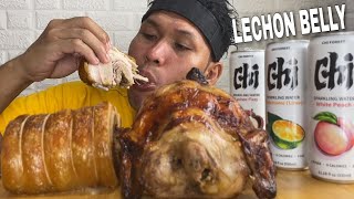 Lechon Belly Roll  Lechon Manok Mukbang ASMR with Chi Forest [upl. by Rimas]