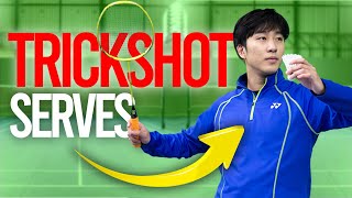 5 Trickshot Serves to use in Badminton [upl. by Desberg]