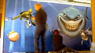 Painting a Finding Nemo mural [upl. by Rednaxela265]