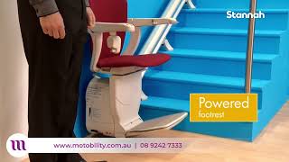 Stannah  Stairlifts  How does the folding footrest work on Stannah Stairlifts [upl. by Suryc351]