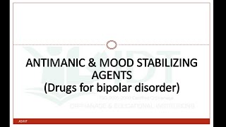 Psychotropic Drugs Part 3 Antimanic Drugs Mood stabilising agent Drug for Bipolar disorder LiCO3 [upl. by Revilo]