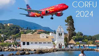 CORFU Airport  Awesome Plane Spotting  SPECTACULAR and AMAZING SCENERY  🇬🇷 Summer 2024 🌞 [upl. by Nahn714]