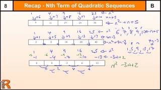 How to do Nth term of a Quadratic sequence GCSE Maths revision and practice [upl. by Brena698]