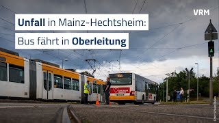 Unfall in MainzHechtsheim Bus fährt in Oberleitung [upl. by Garlanda]