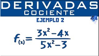 Derivada de un cociente  Ejemplo 2  Reglas de derivación [upl. by Orvas893]