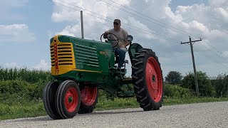 1949 Oliver Row Crop 77 fully restored cold start wash and drive [upl. by Ycnuahc]