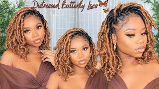 DISTRESSED BUTTERFLY LOCS TUTORIAL🦋  EASY METHOD  PROTECTIVE STYLE  Chev B [upl. by Marc304]