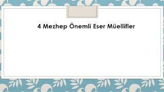 20 Dakikada 4 Mezhep Eser Muellif diyanet ihtisas dhbt mbsts [upl. by Bette504]