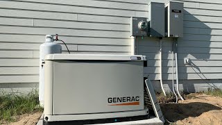 Installing our new 24kw Generac generator with electrical wiring [upl. by Merlin]