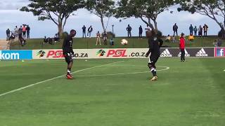 Thabo Qalinge and Thabo Rakhale showing off their football skills [upl. by Analra]