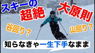 知らなきゃ絶対に上手くならないスキーの超絶大原則【谷回りと山回りの特徴】 [upl. by Keyser]