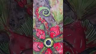 my watercolor painting Fish dance fish fishing red redflowers aquarellmalerei watercolor sea [upl. by Anitrebla404]