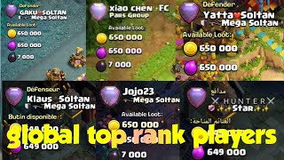 global top Rank players new base Yatta♥Soltan navi gaku Klaus jojo23 6000k base clash of clans [upl. by Harland]