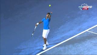 AO 2015 Djokovic serve above slow [upl. by Keelin983]