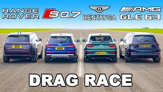 New Range Rover V8 v AMG v Audi v Bentley DRAG RACE [upl. by Ettenot91]