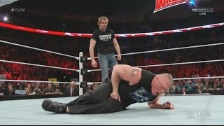 Dean Ambrose low blows the Brock Lesnar [upl. by Eardnoed]