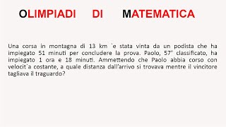 OLIMPIADI DI MATEMATICA Una corsa in rincorsa [upl. by Toth]