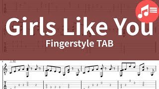 Maroon 5  Girls Like You Fingerstyle Guitar TAB Wen吉他誌Ep41 [upl. by Zahavi117]