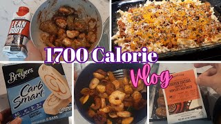 WHAT I EAT ON 1700 CALORIES  SHRED VLOG [upl. by Constantia]