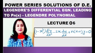 Power Series Solution – Legendre’s Differential Equation Leading To Pnx – Legendre Polynomials [upl. by Reffotsirhc]