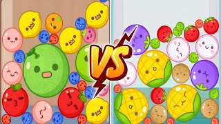 Fruit Drop Farm Game vs Fruit Crush Watermelon Game Fruit Merge Suika Game [upl. by Nolham720]