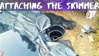 Attaching the helix pond skimmer  Building a pond part 12 Liner install part 3 [upl. by Shaw]