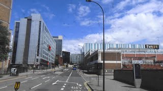 Sheffield city centre tour from the back seat of Connect 1 Green Net Zero bus [upl. by Neyugn]