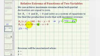 Ex Determine the Quantity to Maximize Revenue  Function of Two Variables [upl. by Dorrehs]