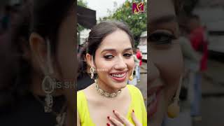 Jannat Zubair Looks Stunning In Saree Spotted Laughter Chefs Shoot  jannatzubair bollywood [upl. by Nniuqal]