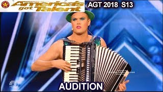 Hans Accordionist Sing Dance FUNNY and AWESOME Americas Got Talent 2018 Audition AGT [upl. by Aubin302]