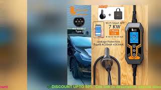 ✔️feyree Portable EV Charger Type2 32A 7KW EVSE WiFi APP Control Adjustable [upl. by Rafiq]