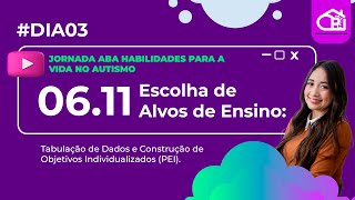 Jornada ABA Habilidades Para a Vida no Autismo Dia 3 Escolha de Alvos de Ensino [upl. by Adal]