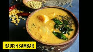 RADISH SAMBAR RECIPE  ARACHUVITTA MULLANGI SAMBAR [upl. by Attiuqehs980]