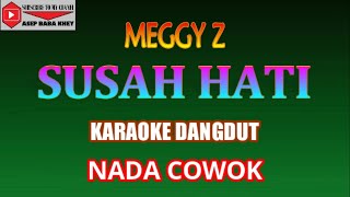 SUSAH HATI  Meggy Z KARAOKE Nada PRIA [upl. by Athalia383]