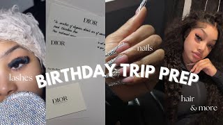 BIRTHDAY TRIP PREP  lashes nails hair shopping  more  Riya Royale [upl. by Kruse]