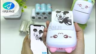 Portable Mini Wireless Thermal Photo Printer Pocket Cute Sticker Printers Paper Roll For Android iOS [upl. by Chon]