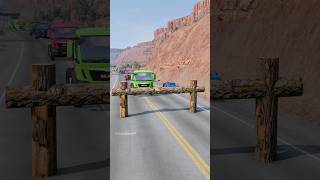 Mixed trucks vs log trap crash part694 shortvideo beamngdrive shorts india usa truck [upl. by Robson]