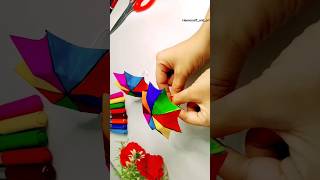 paper umbrella ☔ papercraft diy art origami ytshorts trending shortsfeed heenacraftandart [upl. by Tnirb]