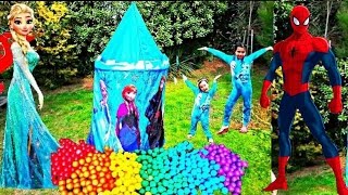 DISNEYS FROZEN BARBIE CASTLE Surprise Toys Kids Videos Fun Activities Kids Balloons and Toys [upl. by Hamnet]