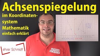 Achsenspiegelung im Koordinatensystem  Geometrie Mathematik  einfach erklärt  Lehrerschmidt [upl. by Elag]