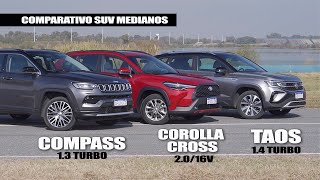 Comparativo SUV Jeep Compass  Toyota Corolla Cross  VW Taos  Matías Antico  TN Autos [upl. by Airekat]