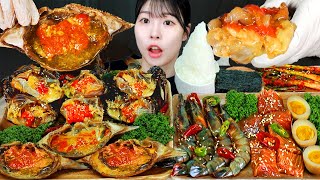 ASMR MUKBANG 밥도둑 장특집🦀 직접 만든 간장게장 새우장 연어장 먹방 amp 레시피 KOREAN POPULAR FOOD EATING [upl. by Tnarb]