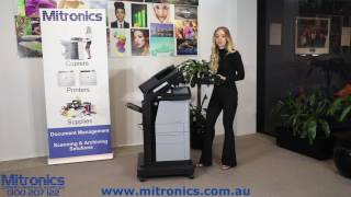 HP Copier Printer MFP M633 How to Change Toner Cartridge help from Mitronics [upl. by Lerraf536]