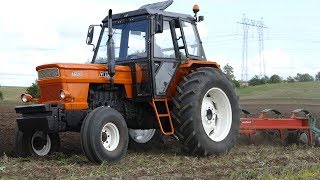 Fiat 1500 Working Hard in The Field Ploughing w 4Furrow Kverneland AB85  Danish Agriculture [upl. by Leahcin]