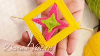 TUTORIAL Mandala Tejido Ojos de Dios  quotPrincipiantesquot Video Tutorial Parte 2 [upl. by Rednael]