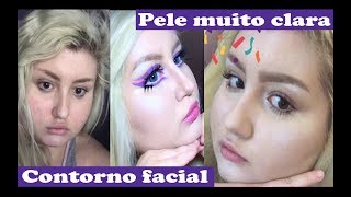 CONTORNO FACIAL para pele MUITO CLARA [upl. by Kerat868]