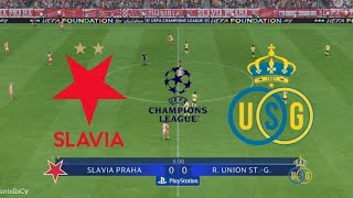 Slavia Prague V Union St Gilloise  Champions League 3rd Qualifying Round EAFC 24 Match Gameplay [upl. by Alyag]