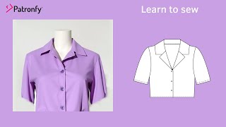 SEW Buttoned Blouse  Victoria Crop Blouse Top  DIY [upl. by Wenger]